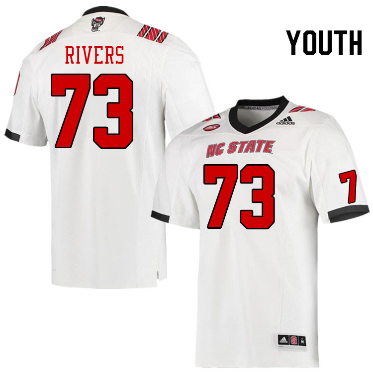 Youth #73 Darion Rivers North Carolina State Wolfpacks College Football Jerseys Stitched-White - Click Image to Close